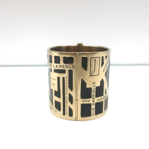 Chanel 2015 Rue Cambon Wide Cuff Bracelet Black Enamel - Picture 4 of 8